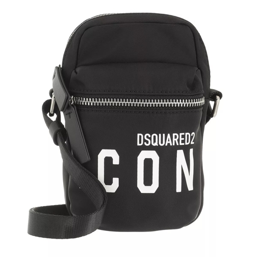 Dsquared2 Icon Zip Up Crossbody Bag Black/White Crossbody Bag