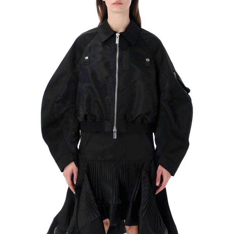 Sacai Bomberjacke Chino Nylon Bomber Jacket Black