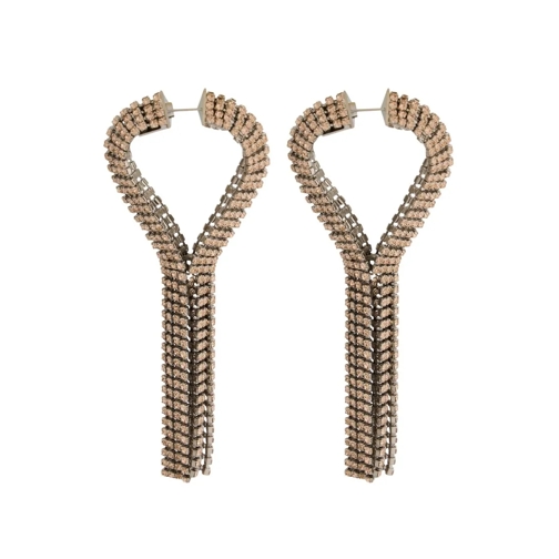 Paco Rabanne Clou d'oreille Rhinestone Drop Earrings With Platinum Finish Gold