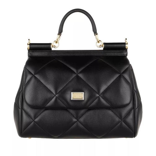 Dolce&Gabbana Sicily Medium Handle Bag Black Axelremsväska
