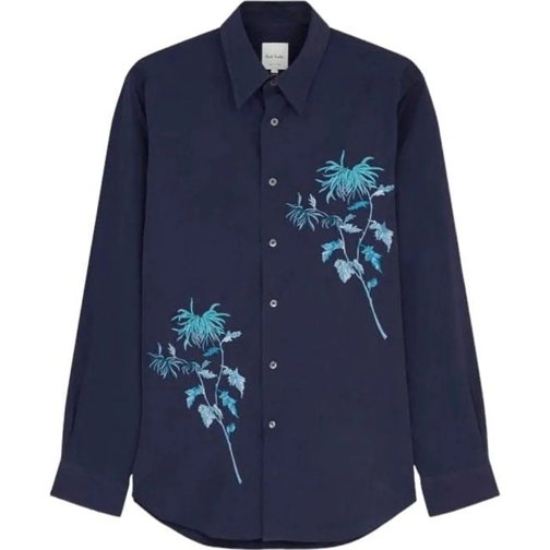 Paul Smith Hauts décontractés Chemise Navy Fleurs Brod�es Vert M1R 700YE N02484  grün