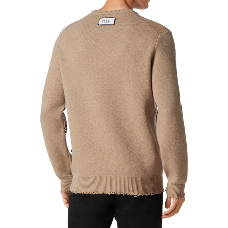 Philipp Plein Sweatshirt Rundhalspullover Skull beige(Image 2)