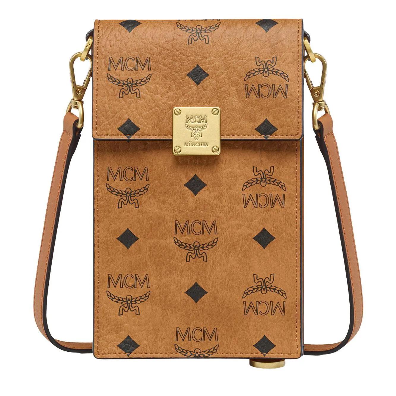 Mcm Damen Cognacbraun Handyhüllen - Aren Visetos Lanyard Fff Co - Gr. Unisize - In - Für