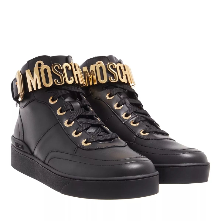 Moschino Sneakerd Basket Vitello Nero sneaker haut de gamme