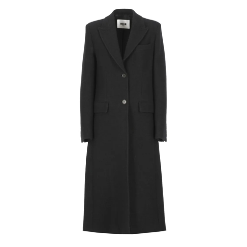 MSGM Overgangsjassen Virgin Wool Coat Black