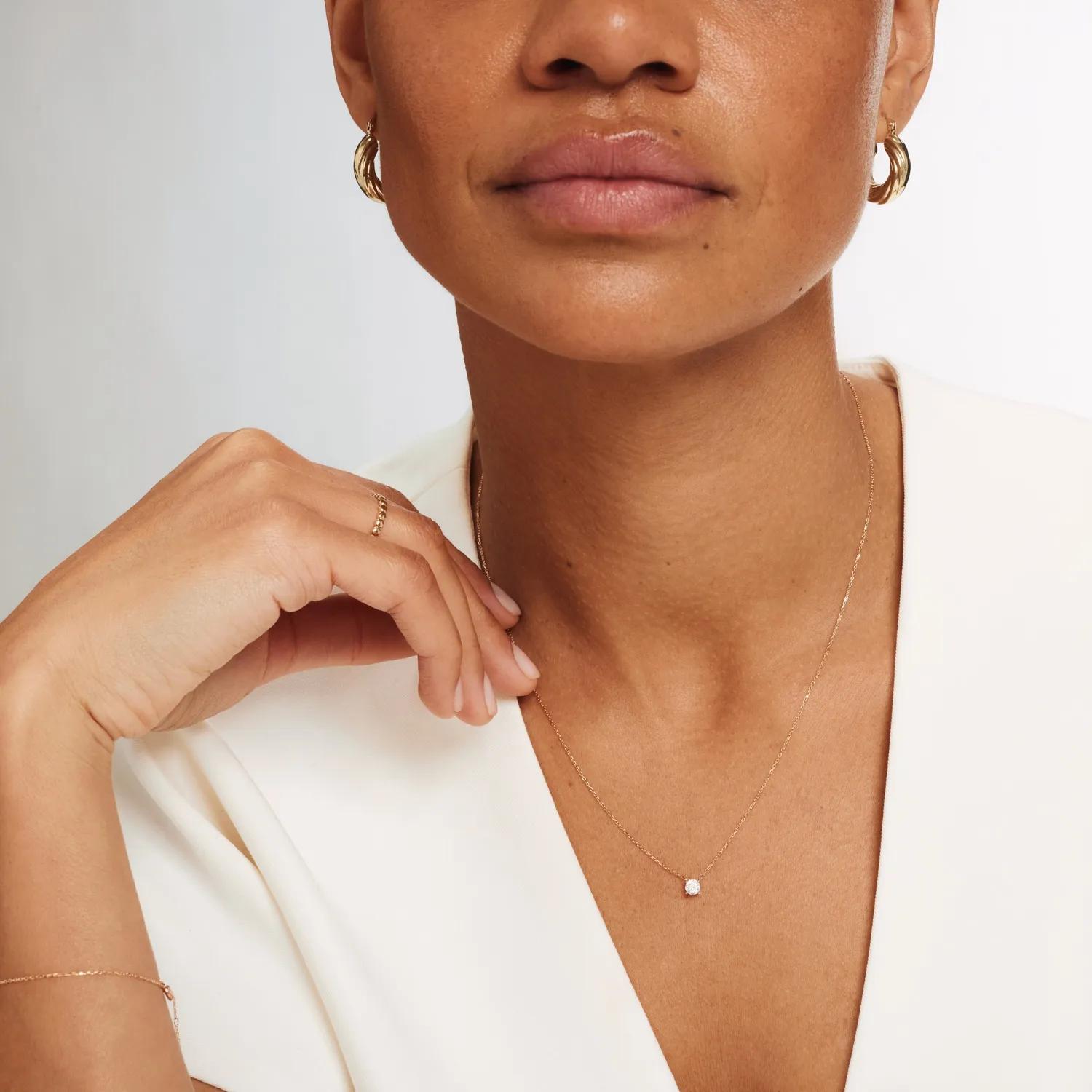 Thumbnail - Isabel Bernard Halskette - La Concorde Axelle 14 Karat Necklace With Zirconia - Gr. unisize - in Quarz - für Damen