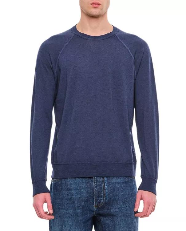 Drumohr - Crewneck Cotton Sweatshirt - Größe 52 - blue