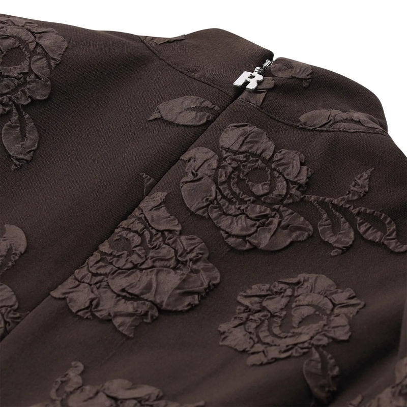 Rotate Maxikleid Jacquard Midikleid braun(Image 5)