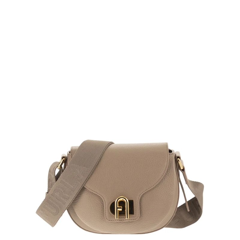 Furla Schultertasche Mini Shoulder Bag With Hammered Leather Neutrals