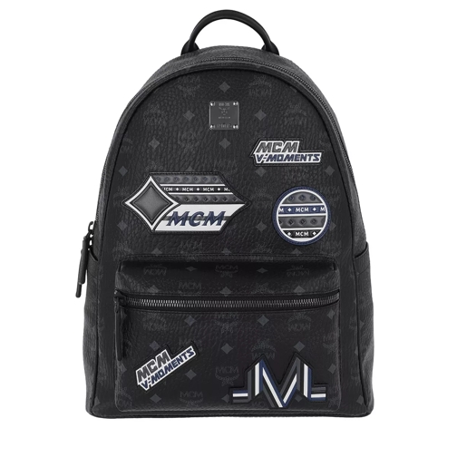 MCM Stark Victory Patch Visetos Backpack Medium Black Rugzak