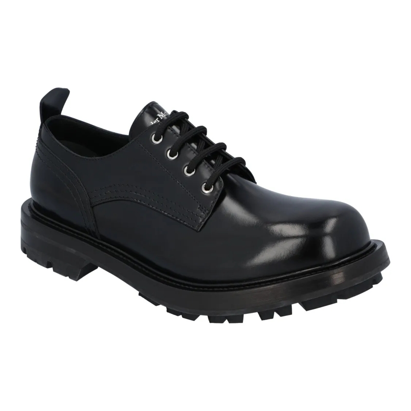 Alexander McQueen Veterschoenen Ridged Sole Lace-Up 'Black' Black
