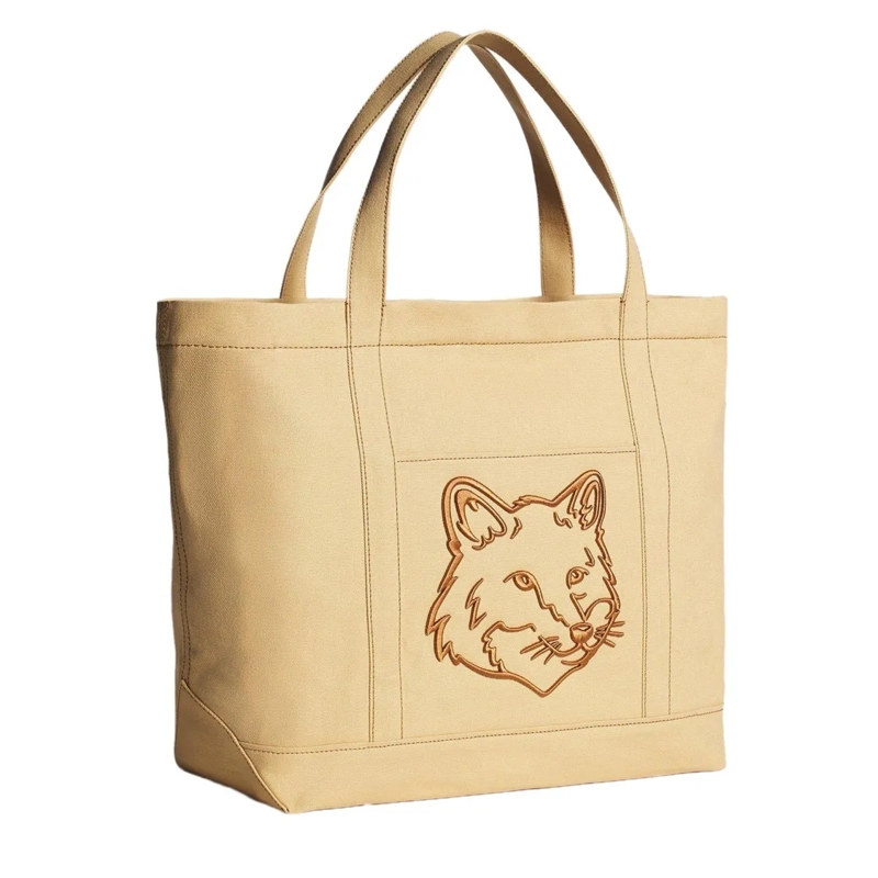 Maison Kitsune Sac à bandoulière Fox Head Large Tote Bag Neutrals