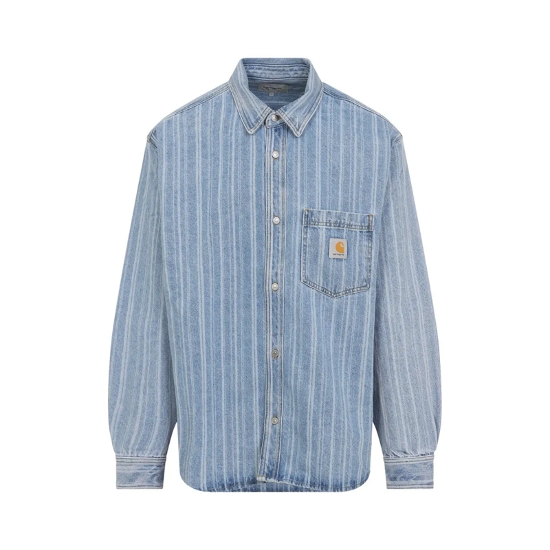 Carhartt Wip Chemise Relaxed Fit Cotton Button-Up Shirt Blue
