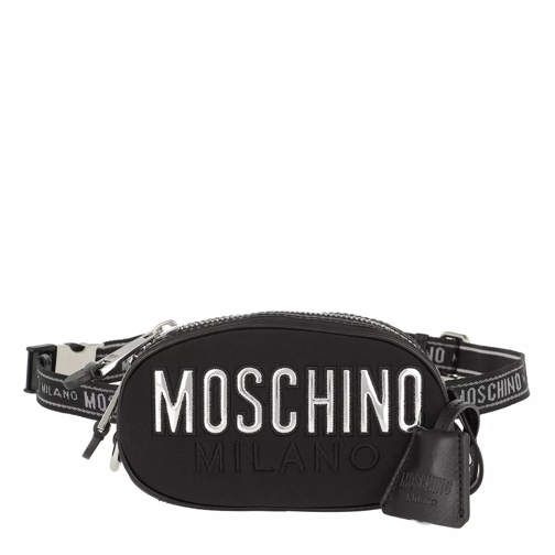 Moschino Logo Belt Bag Black/Silver Crossbody Bag