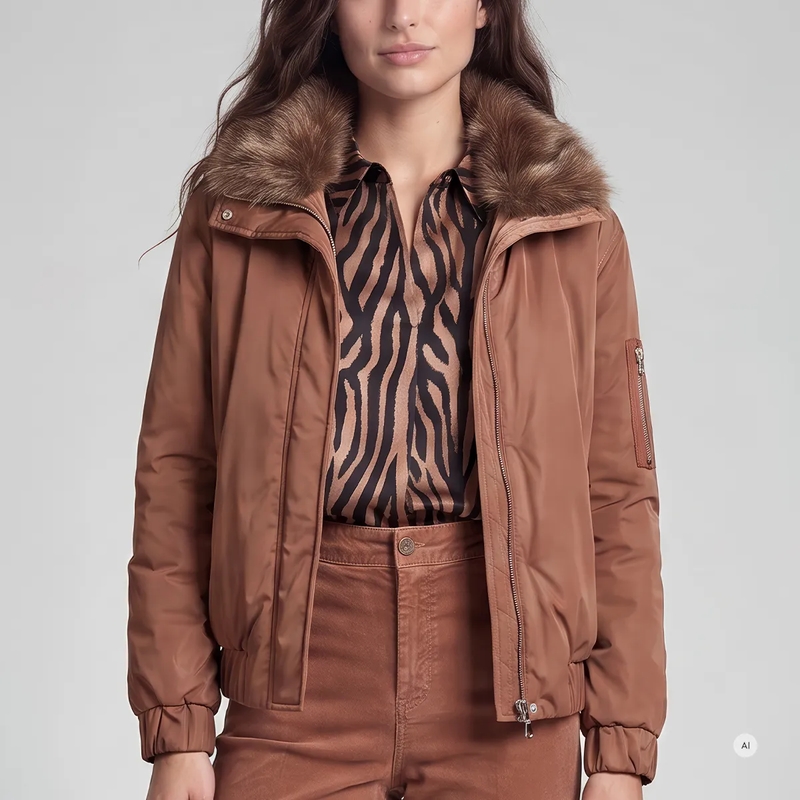 Marc Aurel Bomberjacke Bomberjacke- Leistentaschen- angesetzes Bündche beige(Image 3)