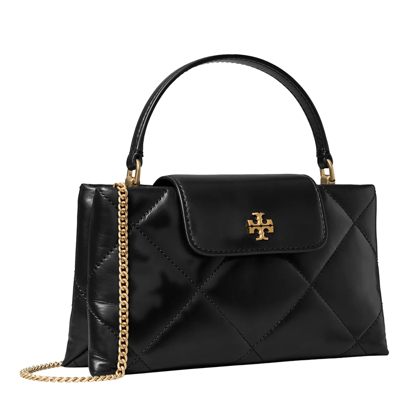Tory Burch Cartable Kira Diamond Quilt East-West Top Handle Black(Image 3)