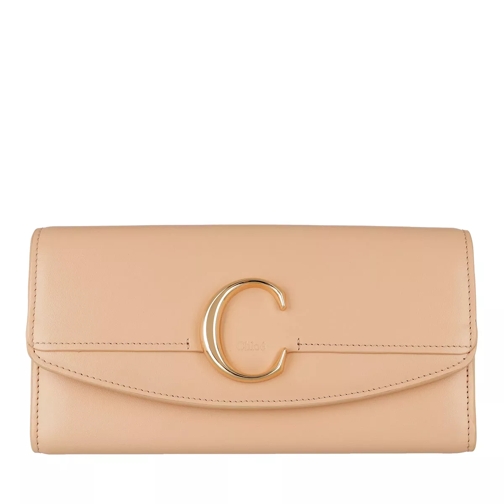 Chloé C Continental Wallet Leather Sandy Beige Portafoglio continental