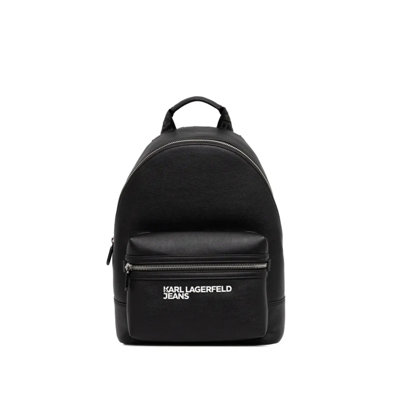 Karl Lagerfeld Rucksack Structured Black Backpack With Adjustable Straps A Black