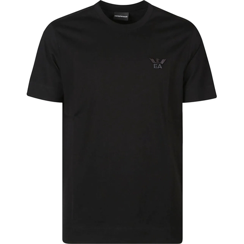 Emporio Armani T-shirts Logo-embroidered T-shirt Black schwarz