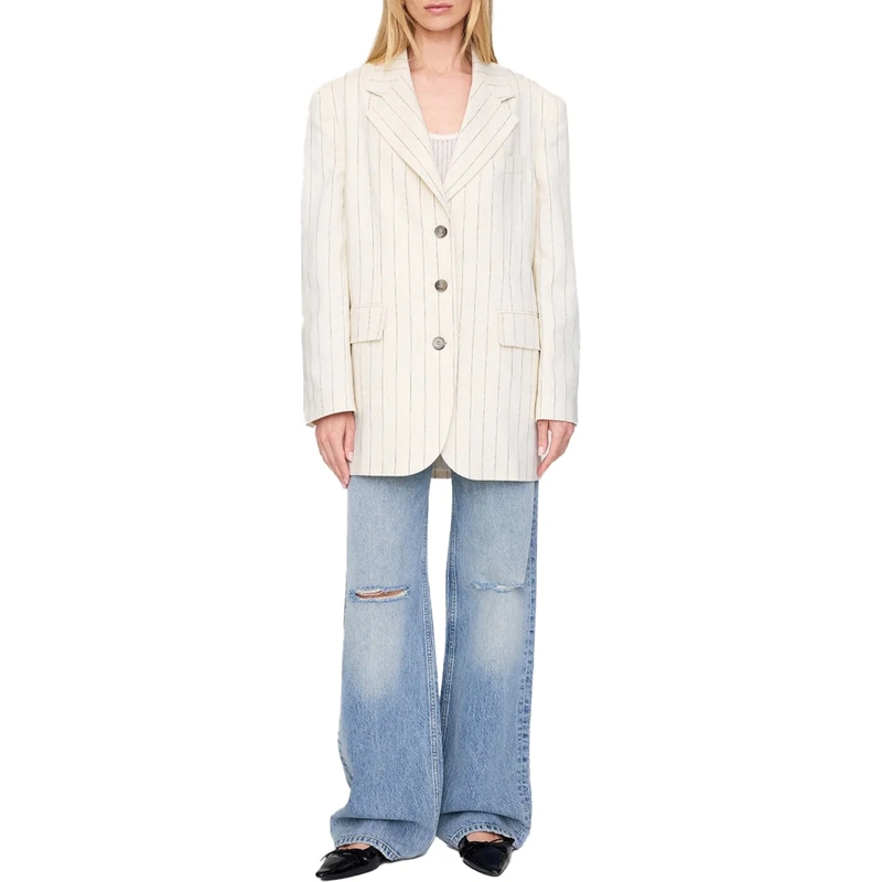 Anine Bing Blazer blazer streep beige (Image 3)