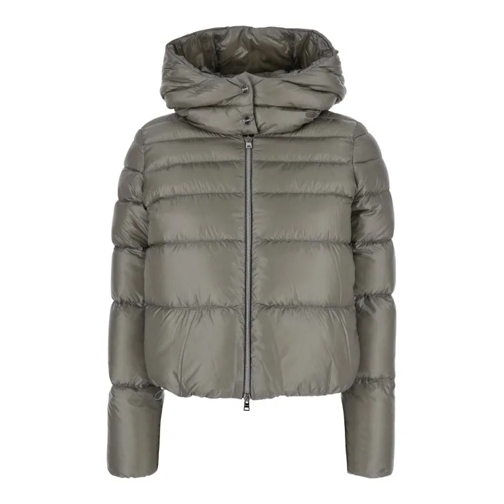 Herno Grey Hooded Down Jacket In Nylon Grey 