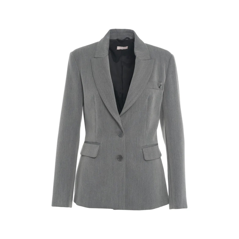 LIU JO Blazer Tailored Grey Blazer With Notch Lapels Grey