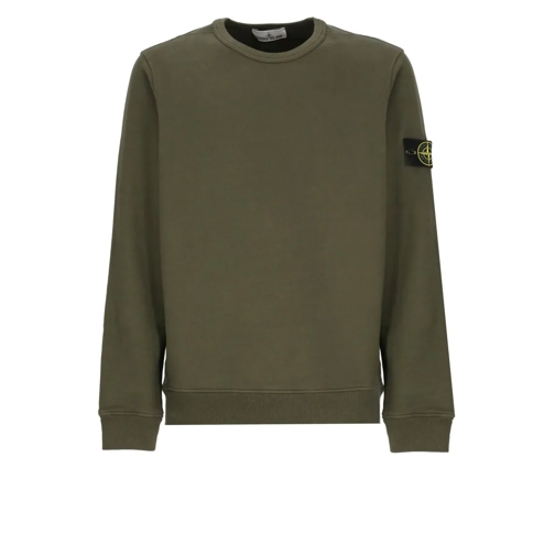 Stone Island Army Green Sweatshirt With Logo Green Tröjor