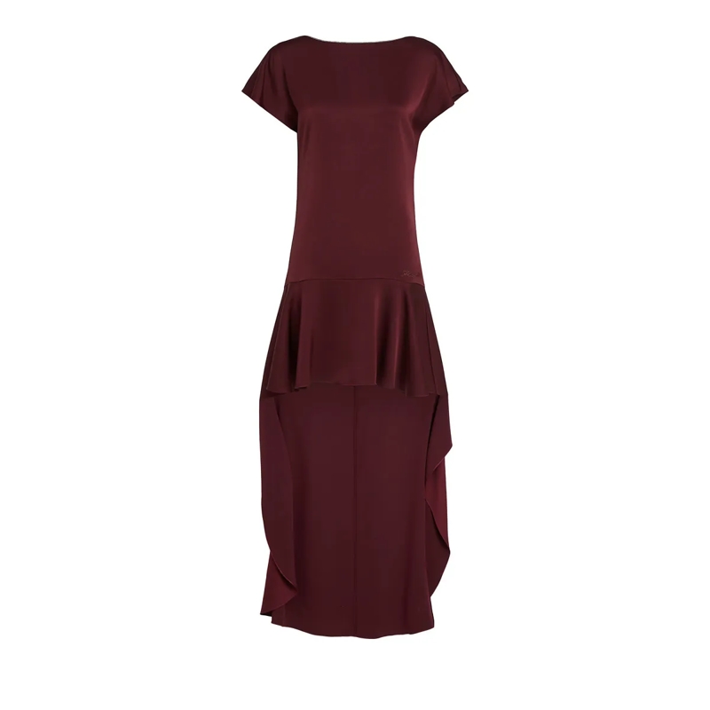 Karl Lagerfeld Kleid R�ckenfreies Satinkleid weinrot