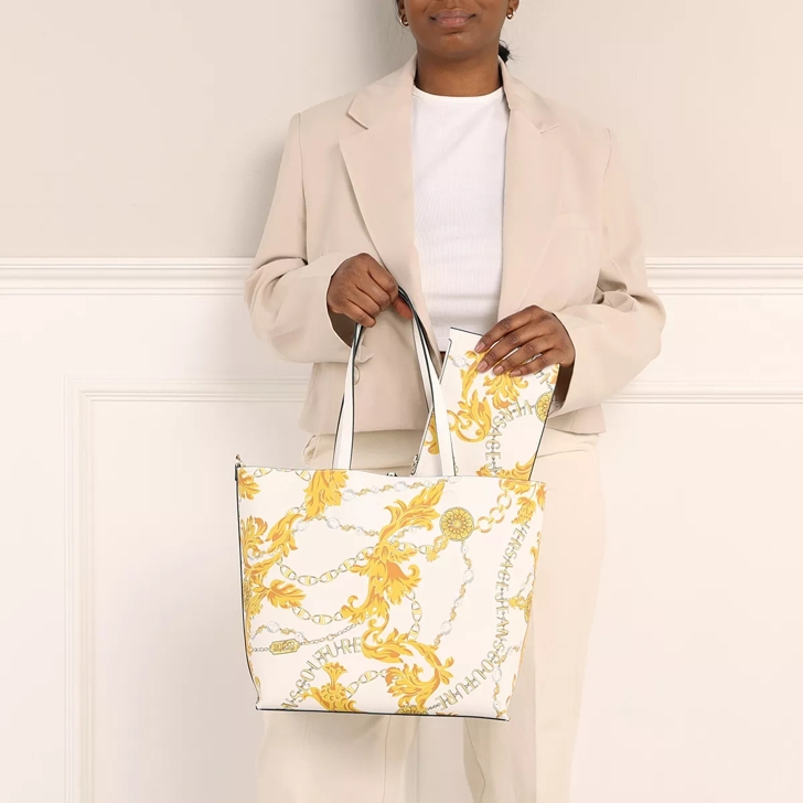 White And Yellow Printed Versace Bag