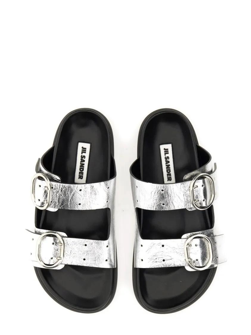Thumbnail - Jil Sander Sandalen - Black Leather Sandals With Buckle Detail - für Damen