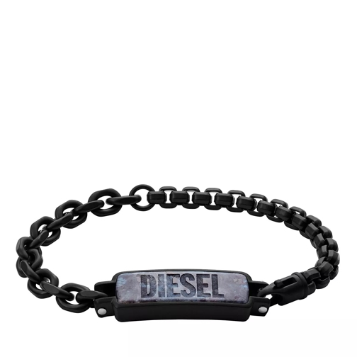 Diesel Labradorite and Stainless Steel ID Bracelet Black-Tone Bracelet