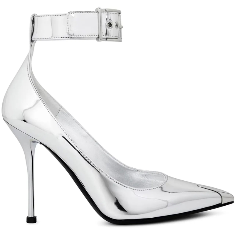 Alexander McQueen Low-Top-Sneaker Mirror Metallic Pumps silber