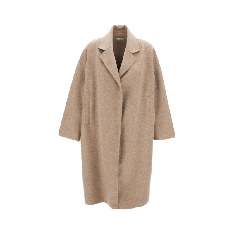 DUSAN Overgangsmantel Single-Breasted Cashmere Coat With Open Front Neutrals