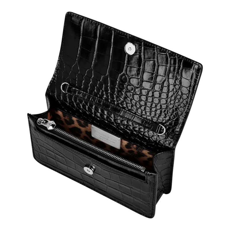 Philipp Plein Schultertasche Umhängetasche Hexagon Crocco Print schwarz(Image 4)