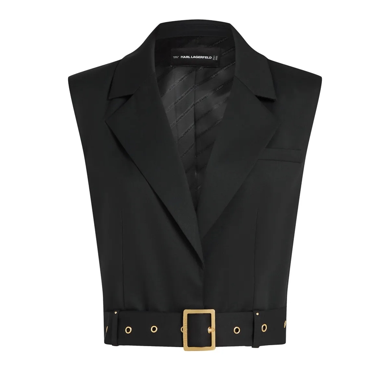 Karl Lagerfeld Weste Karl DNA Weste mit Nieten schwarz