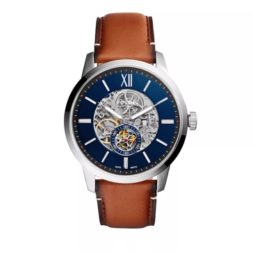 Fossil 48mm Automatic Leather Watch brown Automatikuhr