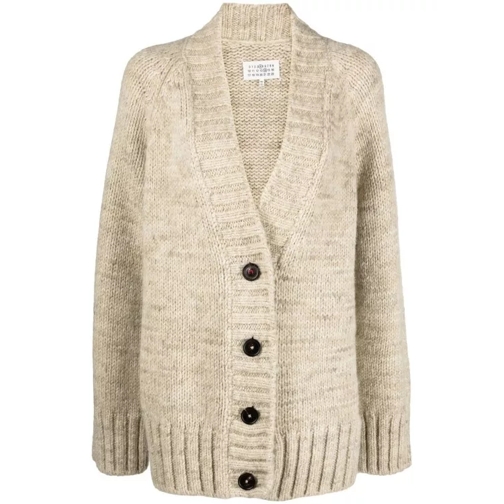 Maison Margiela Chunky-Knit Oversize Cardigan Neutrals 