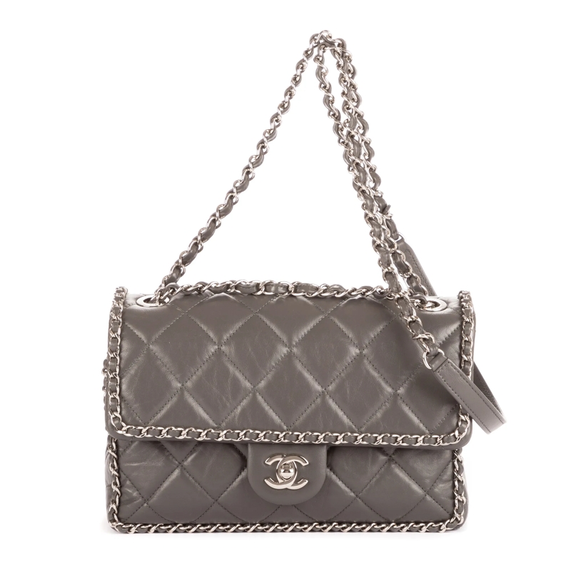 Chanel Crossbody Bag Chain-Around Small Single Flap grau