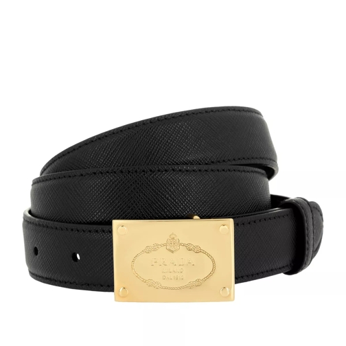 Prada Saffiano Leather Belt Logo Nero Ledergürtel
