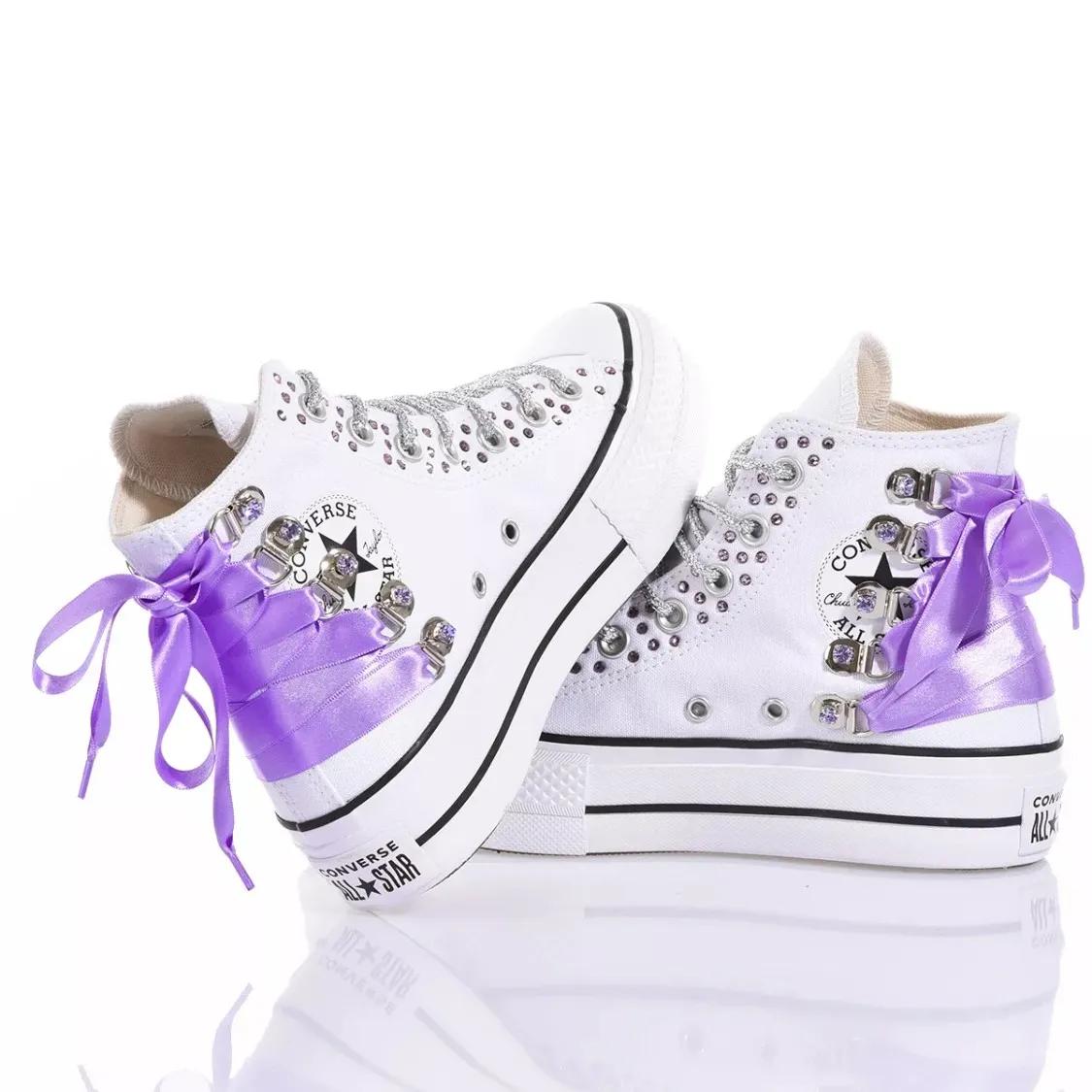 Thumbnail - Converse Low-Top Sneaker - Platform White, Violet - Gr. 37 (EU) - in Weiß - für Damen