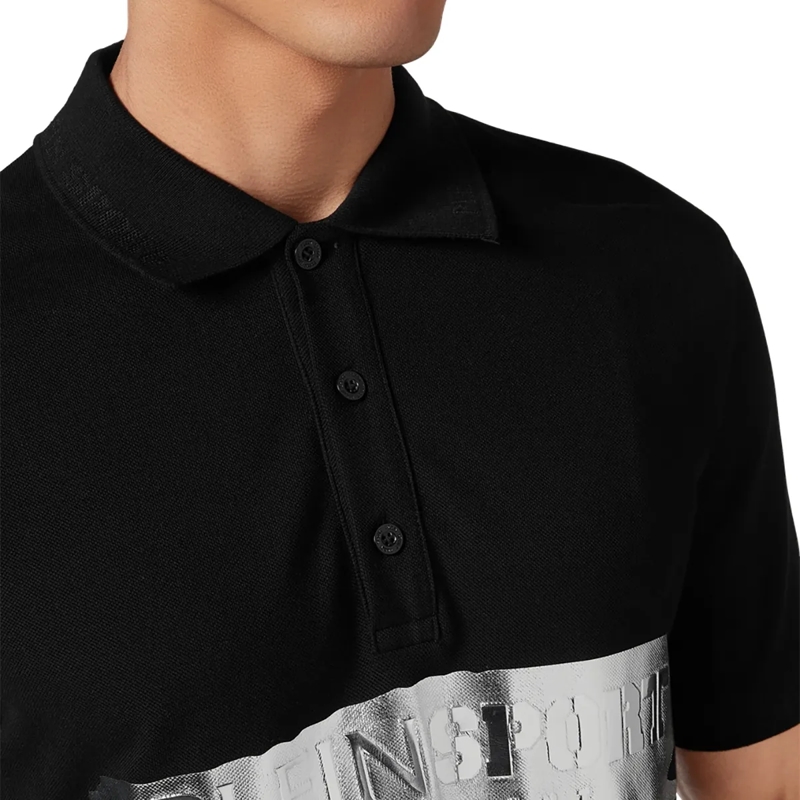 Plein Sport Top Poloshirt Silver Brush schwarz(Image 6)