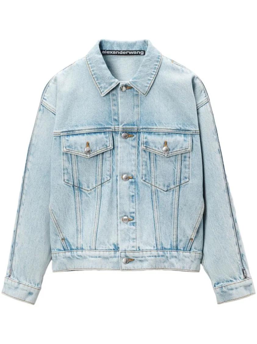 Alexander Wang - Zip-Sleeved Denim Jacket - Größe M - blau