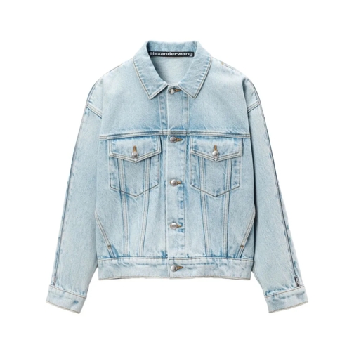 Alexander Wang Zip-Sleeved Denim Jacket Blue Giacche di jeans