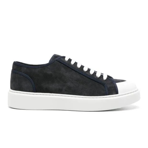 Doucal's Rubber-Toecap Suede Sneakers Blue lage-top sneaker