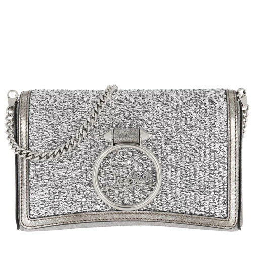 Christian Louboutin Roubylou Logo Clutch Leather Silver Clutch