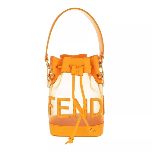 Fendi Logo Mon Tresor Bucket Bag Orange Bucket Bag