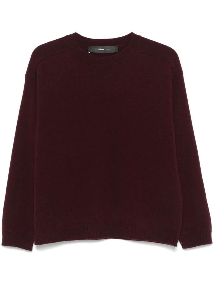 Federica Tosi - Bordeaux Knitted Sweater - Größe 42 - rot