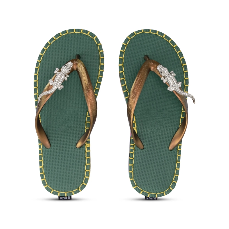 UZURII Flip Flops flip flop Crocodile Colorful Army dunkel-grün