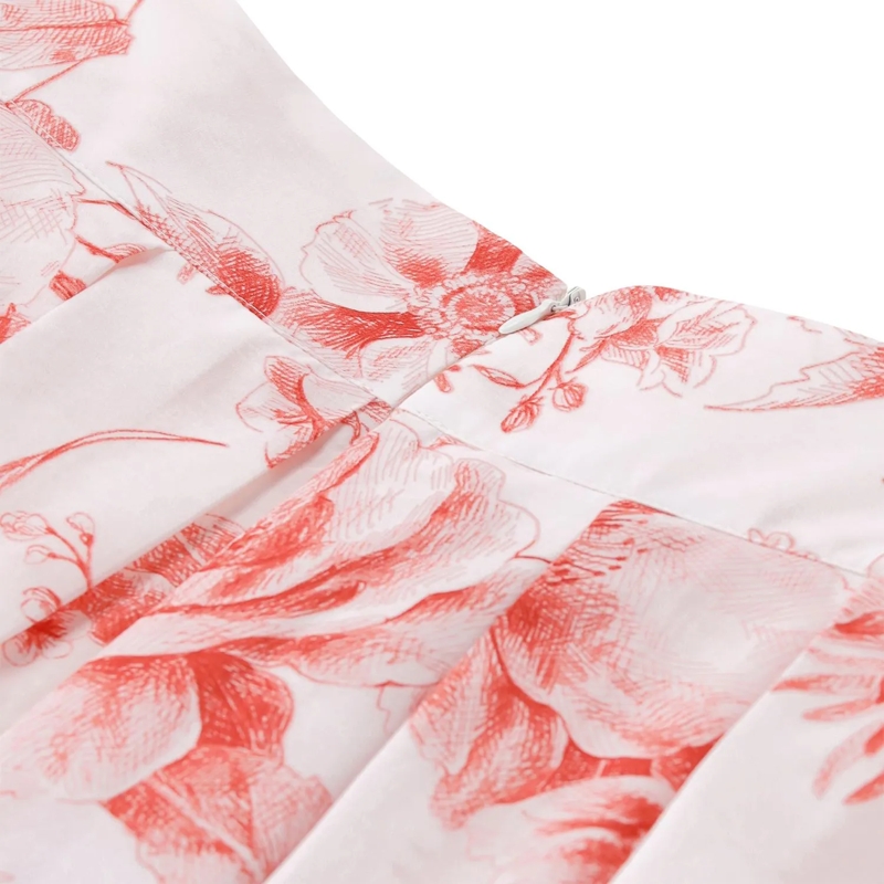 Lavi Minirock Faltenrock mit floralem Muster weiß(Image 3)