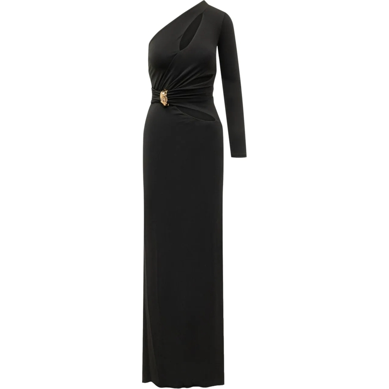 Elisabetta Franchi Maxikleid Abito Monospalla Cut Out schwarz